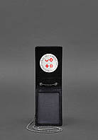 Кожаная обложка на цепочке для удостоверения Красного Креста BlankNote Черный SK, код: 8321792
