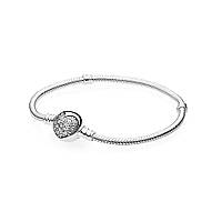 Серебряный браслет Pandora Moments Сияющее сердце 590743CZ 18 QT, код: 7360592