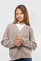 Кофта однотонна для дівчинки Lizi Kids 23003 128 см Бежевий (2000989938231) LW, код: 8154944