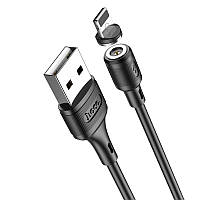 Кабель магнитный Hoco X52 Sereno magnetic USB на Lightning 2.4A 1 m Black TP, код: 7814188