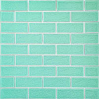 Самоклеющаяся стеновая панель Sticker Wall 3D NEW CULTURAL WALL 70*70cm*5mm GREEN+SILVER (D) ST, код: 8370899