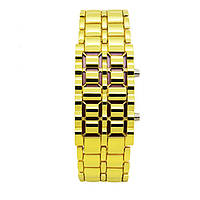 Часы-браслет Iron Samurai LED Watch золотистый с красными светодиодами (IBW012YR) QT, код: 8153566