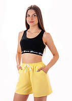 Женские молодежные шорты светло-лимонного цвета р.44