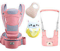 Хипсит эрго-рюкзак кенгуру переноска Baby Carrier 6 в 1 слюнявчик и игрушка Пушин кот Банан ( EM, код: 7759456