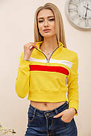 Укороченный женский свитшот олимпийка на молнии Желтый 119R494 Ager 48 NX, код: 8232463