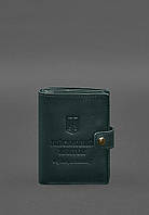 Кожаная обложка-портмоне для военного билета офицера запаса (узкий документ) Зеленый BlankNot ET, код: 8321899