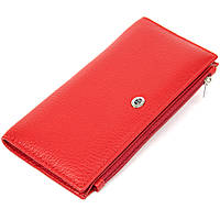 Женский кожаный кошелек ST Leather Accessories 19381 Красный ET, код: 6681331
