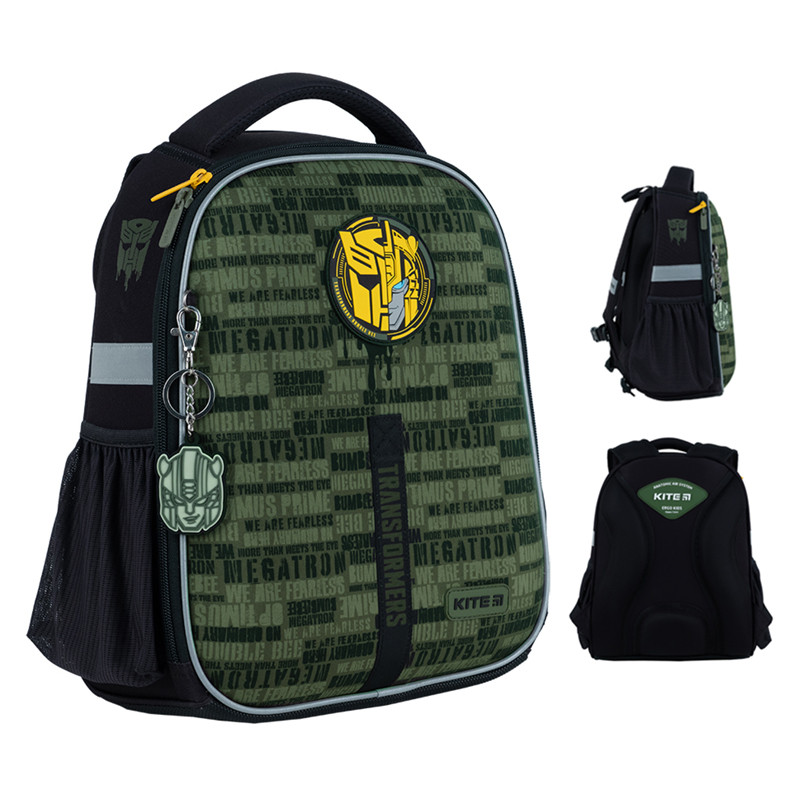 Рюкзак шкільний каркасний Kite Transformers TF24-555S 35x26x13.5 см хакі