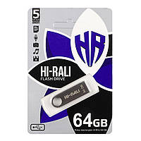 Флешка ЮСБ Hi-Rali Shuttle 64gb USB Flash Drive 2.0 Black MP, код: 8215747