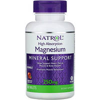 Микроэлемент Магний Natrol High Absorption Magnesium 250 mg 60 Tabs Apple Natural Flavor NTL- AG, код: 8114581