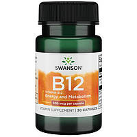 Метилкобаламин Swanson Vitamin B12 500 mcg 30 Caps FE, код: 7566707