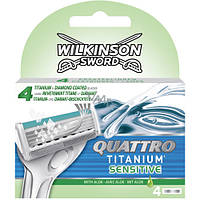 Змінні касети для гоління Wilkinson Sword Quattro Titanium Sensitiv — 4 шт (00301) EV, код: 2486954