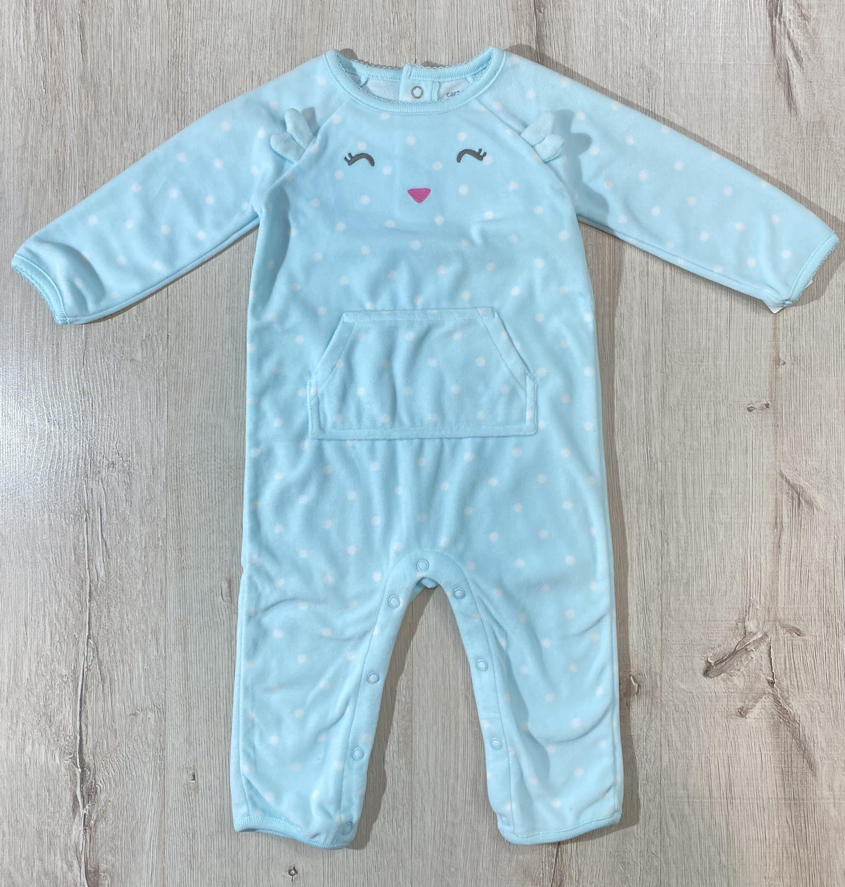 Комбінезон флісовий для дівчинки Carters 118H386 9 міс 67-72 см Блакитний