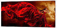 Картина на холсте Декор Карпаты Леди в красном 50х100 см (l458) UM, код: 962751