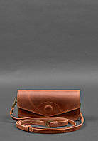 Кожаная сумка-футляр для очков (мини-сумка) светло-коричневая Crazy Horse BlankNote UP, код: 8132085
