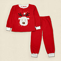 Детская пижама из теплой ткани с начесом Dexters rudolf 128 см красный (131535068418) XN, код: 8335282