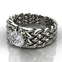 Креативное дизайнерское кольцо, очень красивое кольцо с фианитом для мужчин и женщин, размер 17.5