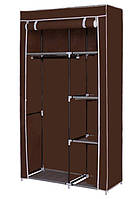 Складной тканевый шкаф на 2 секции HMD коричневый 104-10227444 NX, код: 7918305