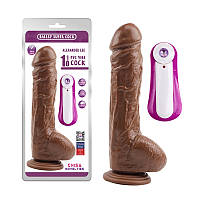 Коричневый реалистичный вибратор с пультом Alexander Lee 10 Vibrating Dildo Chisa TE, код: 8173640