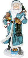 Новогодняя фигурка Санта с колокольчиками 21х18.5х45см, бирюза с серебром Bona DP73724 SP, код: 6675268