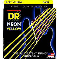 Струны для бас-гитары DR NYB6-30 Hi-Def Neon Yellow K3 Coated Medium Bass Guitar 6 Strings 30 ET, код: 6556167