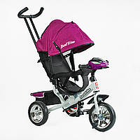Детский трехколесный велосипед для девочки Best Trike 6588 / 64-97 с родительской ручкой фара звуки фиолетовый