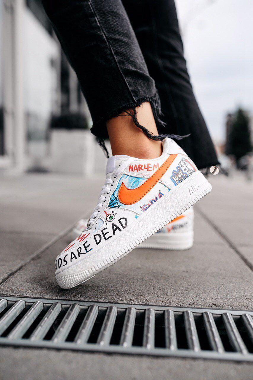 Кроссовки Air Force 1 Low Pauly x Vlone Pop кожа разрисованные Найк Еір Форс 1 Лов Паулі х Влон Поп - фото 3 - id-p2161540434