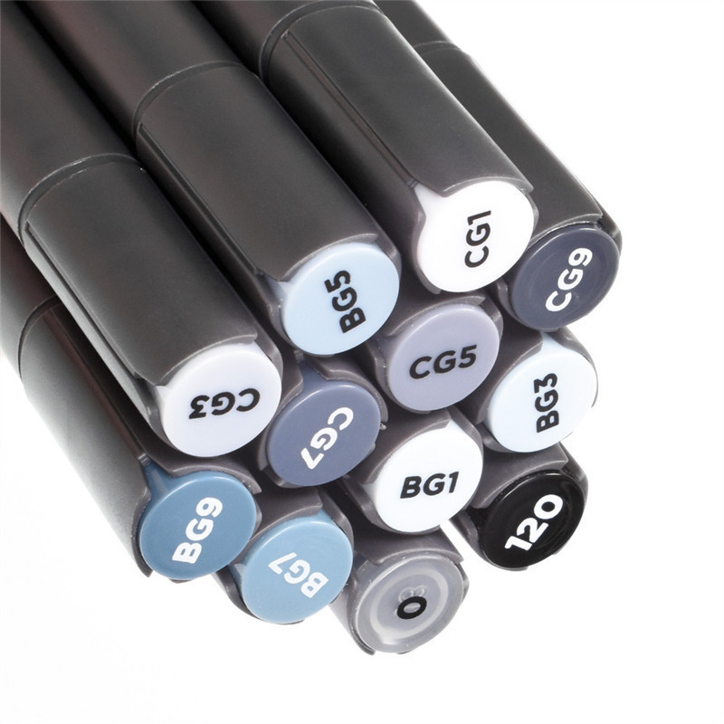 Эскиз-маркеры STA серых тонов 12 штук (STA-3203) DH, код: 7359241 - фото 2 - id-p2159562523