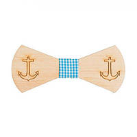 Деревянная галстук бабочка Gofin С выгравированным якорем Gbd-377 NX, код: 7474592