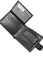 Чёрный кожаный портмоне Marco Coverna BK010-801A Black Отличное качество