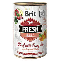 Корм Brit Fresh Dog Beef влажный с говядиной и тыквой для взрослых собак 400 гр GM, код: 8452282