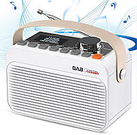 Радио Gredio DAB с Bluetooth, DAB/DAB+цифровое радио, портативное FM-радио с аккумулятором, блютузколонка