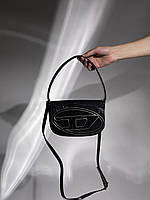 Женская сумочка, клатч отличное качество DIESEL 1DR Denim Iconic Shoulder Bag Black 20 x 13 x 6.5 см