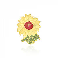 Брошь-значок BROCHE Цветок Подсолнуха жёлтая BRGV112509 UP, код: 7463870