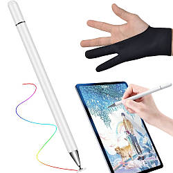 Універсальний стилус для планшета та телефону + рукавичка / Двосторонній стілус для малювання / Стілус-ручка