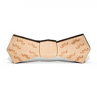 Деревянная галстук бабочка Gofin С гравировкой усов Gbdk-5016 NX, код: 7474620