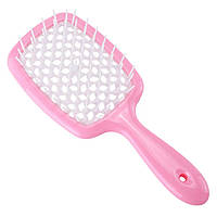Гребінець пластиковий для волосся Stenson 521-1 рожевий з білим NX, код: 8398547