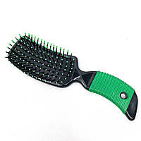 Гребінець пластиковий для волосся Stenson 8585 чорний із зеленим NX, код: 8398590