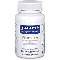 Витамин A Pure Encapsulations Vitamin A 3,000 mcg 10,000 IU 120 Caps PE-01333 TP, код: 7518770