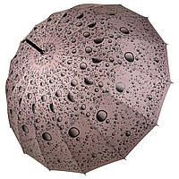 Женский зонт-трость на 16 спиц с абстрактным принтом полуавтомат от фирмы Toprain пудровый 01 VK, код: 8324097