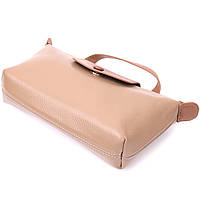 Идеальная женская сумка с интересным клапаном из натуральной кожи Vintage 22251 Бежевая Отличное качество