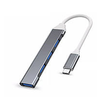 USB-хаб OEM Type-C 4 порта USB 3.0 USB2.0 Grey NX, код: 7800403