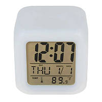 Часы настольные электронные RIAS 508 с термометром хамелеон White (3_00961) PZ, код: 7847894
