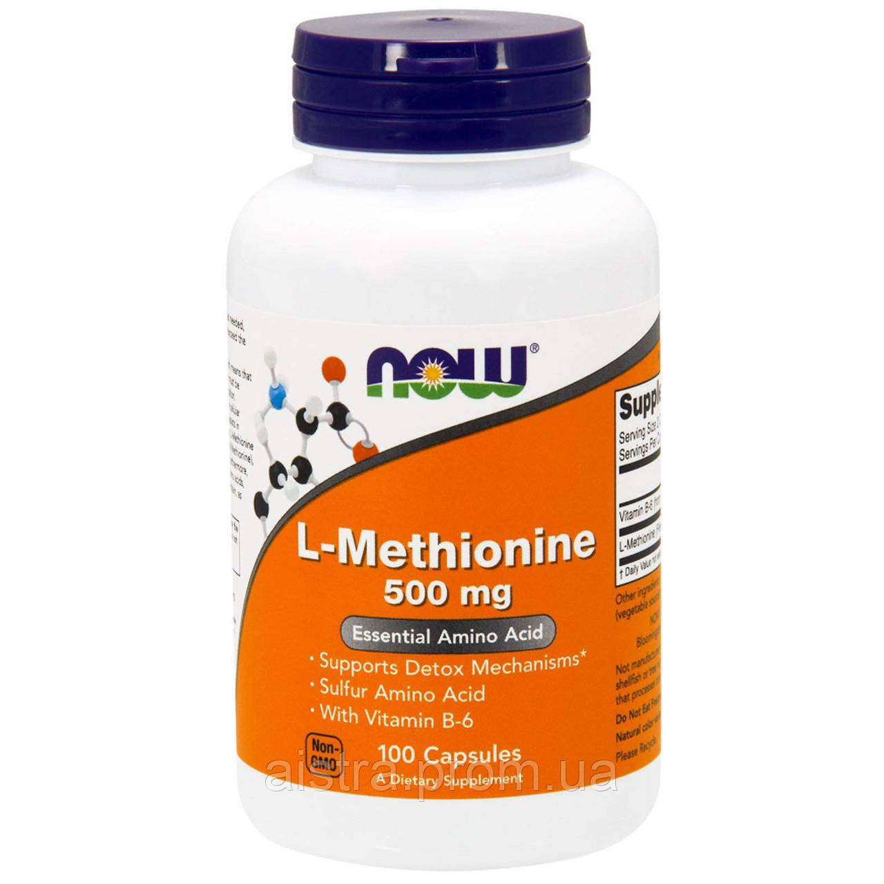 Метионин L-Methionine Now Foods 500 мг 100 капсул. UT, код: 7701212 - фото 1 - id-p2160742374