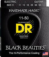 Струны для электрогитары DR BKE-11 Black Beauties Heavy K3 Coated Electric Guitar Strings 11 UL, код: 6555805