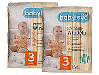 Детские одноразовые подгузники Babylove Premium 3 midi 4-9 кг 92 шт ET, код: 8104963