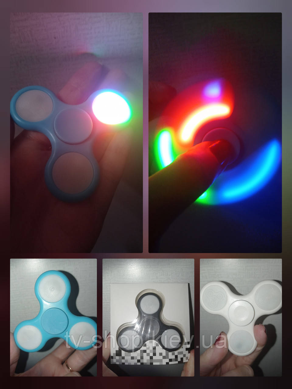 Спінер Fidget spinner з LED-підсвіткою 3 режими (3 кольора)