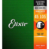 Струны для бас-гитары Elixir 14077 Nanoweb Coated Nickel Plated Steel Light Medium 4-String B UP, код: 6555465
