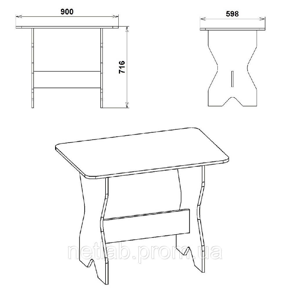 Кухонный стол KOMPANIT КС-1 Ольха NB, код: 6518284 - фото 2 - id-p2161780590
