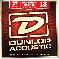 Струны для акустической гитары 6 шт Dunlop DAP1356 Acoustic Phosphor Bronze Medium Guitar Str NX, код: 2656562